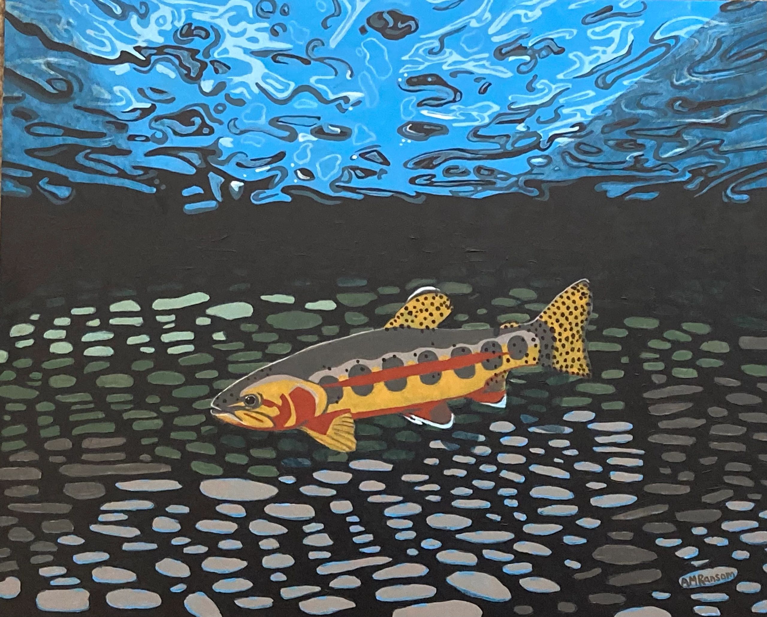 Rainbow Trout original painting by AM Ransom